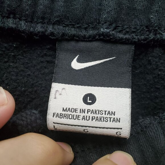 Nike Pants Mens Large Black Sportswear Fleece-Lined Elastic Waistband *Read* - Picture 2 of 10